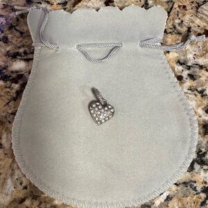Silver Heart Pendant with Crystals